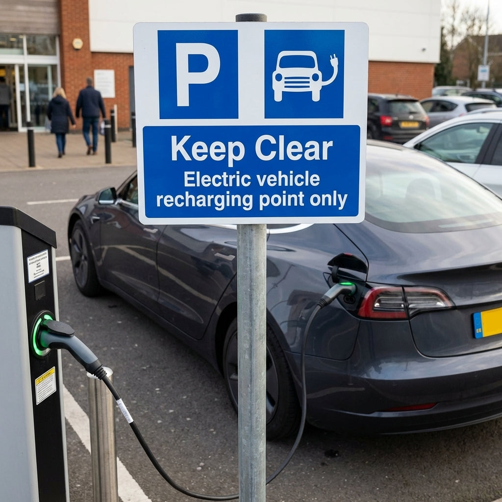 Electric Vehicle Recharging Point Sign – Keep Clear – Outdoor Use