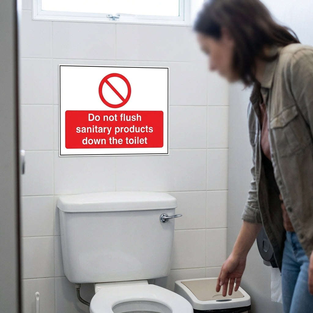 Do Not Flush Safety Signs – 1mm Rigid Plastic – Indoor/Outdoor Use
