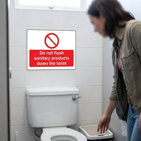 Do Not Flush Safety Signs – 1mm Rigid Plastic – Indoor/Outdoor Use