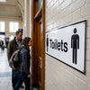 Toilets Sign – Male & Female Symbol – Rigid Plastic & Self-Adhesive Vinyl – Indoor & Outdoor Use