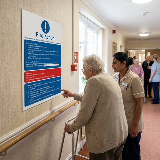 Fire Action Notice Sign – Manual Dial – Residential Care Homes
