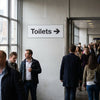 Toilet Directional Signs – Rigid Plastic & Vinyl – Indoor/Outdoor Use