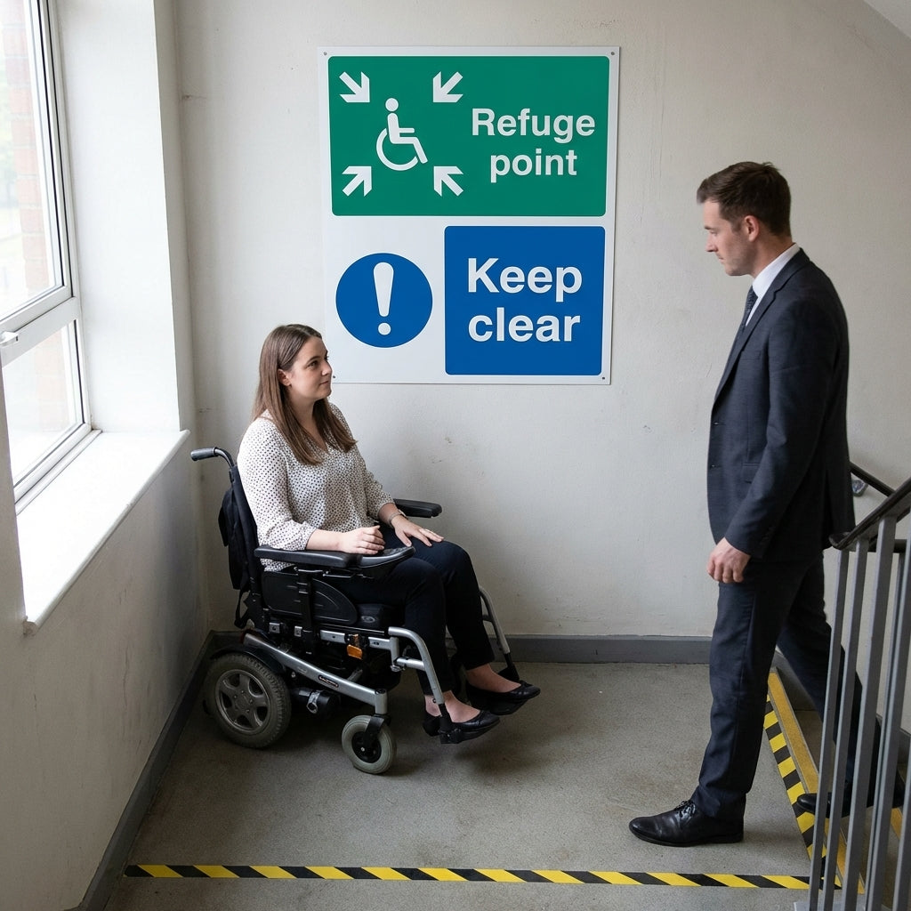 Refuge Point Safety Signs – Clear Message – Indoor/Outdoor Use