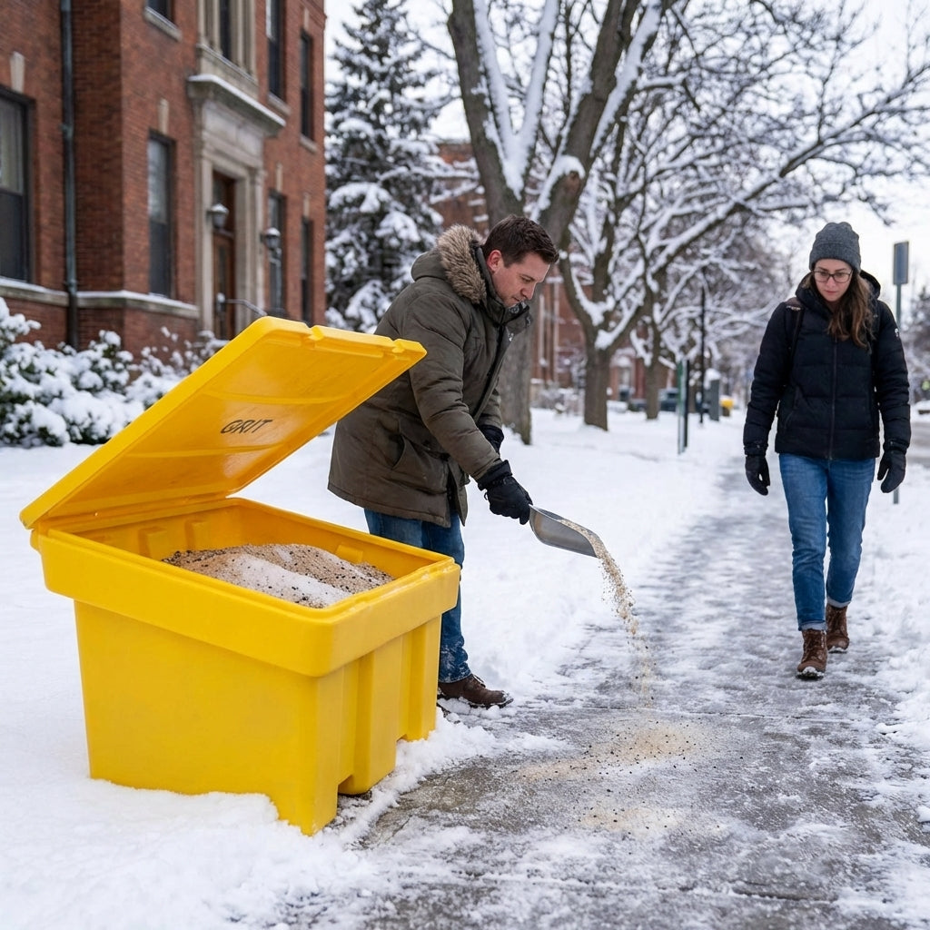 Grit Bin – 350 Litre Yellow – UV Resistant Polyethylene – Outdoor Use