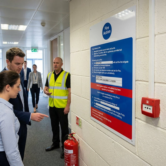 Fire Action Notice – Red – Manual Fire Brigade Dial – Indoor Safety