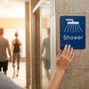 Braille Shower Sign – 150mm x 150mm – 1.5mm PVC – Indoor Use