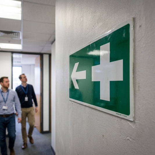 First Aid Safety Sign – Arrow Left – 1mm Rigid Plastic – Indoor/Outdoor