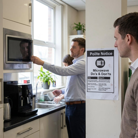 Microwave Safety Signs – 1mm Rigid Plastic & Vinyl – Indoor/Outdoor Use