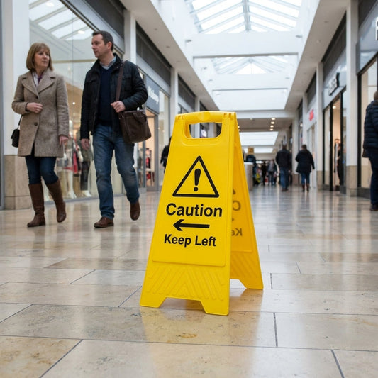 Caution Keep Left/Right Sign – 300mm x 600mm – Polypropylene – Indoor/Outdoor