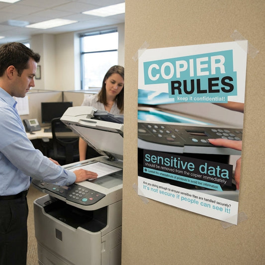 Data Security Copier Rules Poster – 420mm x 594mm – Synthetic Paper – Office Use
