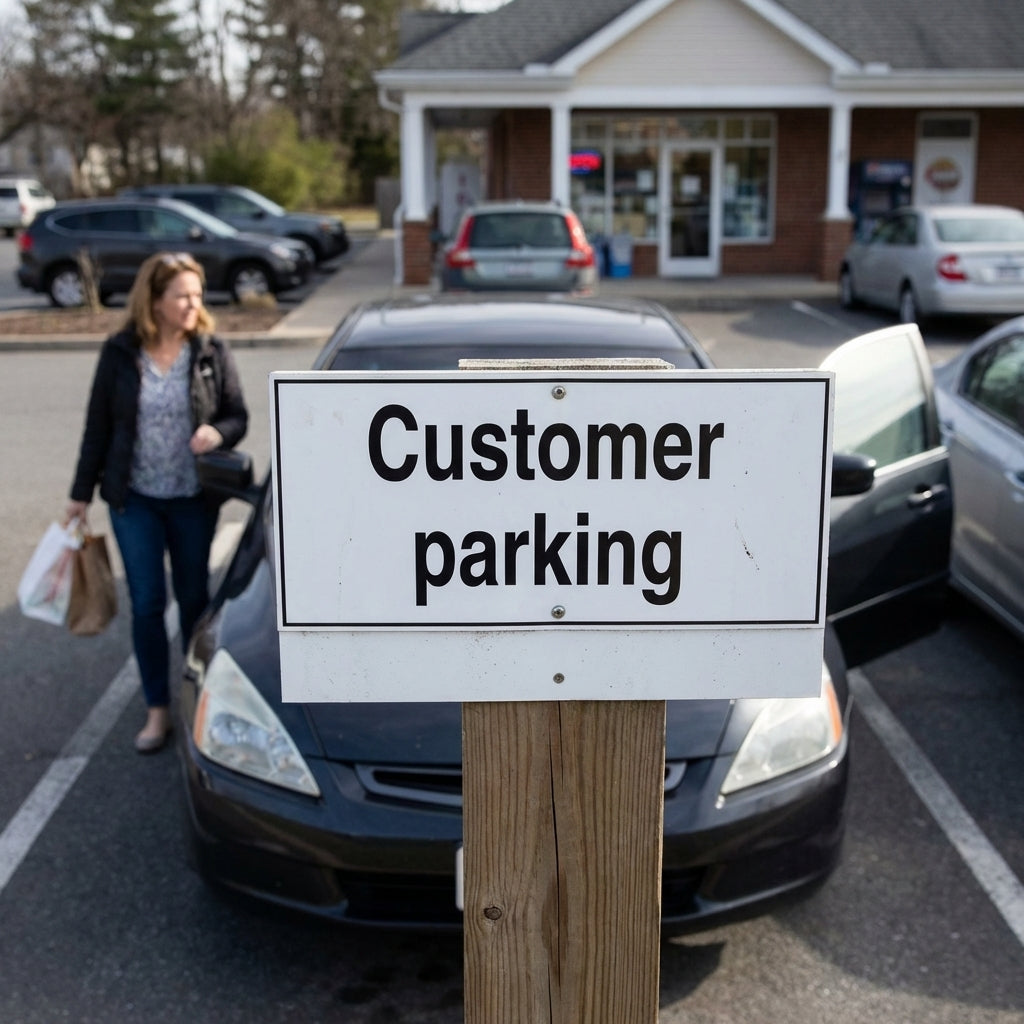 Customer Parking Sign – 450mm x 150mm – Rigid Plastic – Indoor/Outdoor Use