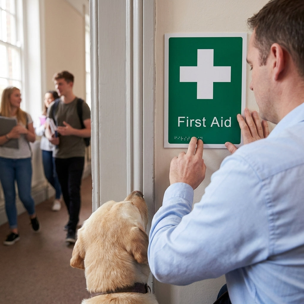 Braille First Aid Sign – 150mm x 225mm – 1.5mm PVC – Indoor Use