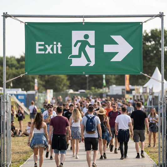 Exit Banner – 1270mm x 610mm – PVC with Eyelets – Indoor/Outdoor