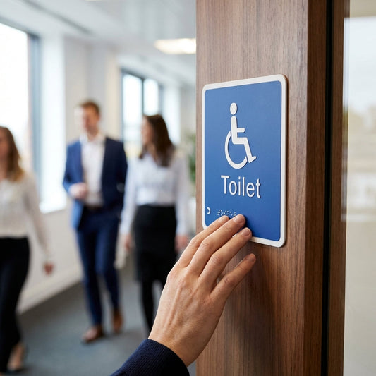 Braille Disabled Toilet Signs – 150mm x 150mm – 1.5mm PVC – Indoor Use
