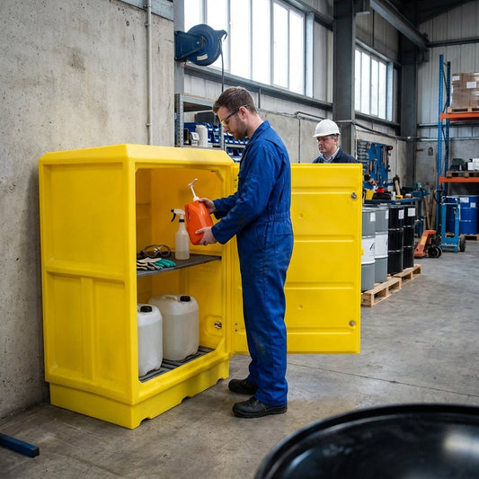 Polyethylene Storage Cabinet – 1.5m High – 100 Litre Sump – Industrial Use