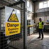 Danger Explosive Material Safety Sign – 1mm Rigid Plastic – Indoor/Outdoor Use