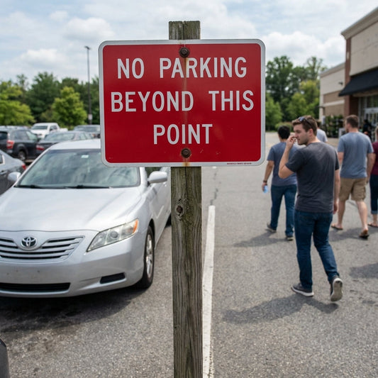 No Parking Sign – 1mm Rigid Plastic – Durable & Weather Resistant – Indoor/Outdoor Use