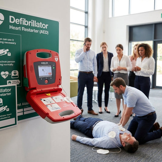 AED Defibrillator Station Bundle – 600 x 580mm – Fully Automatic – Indoor Use