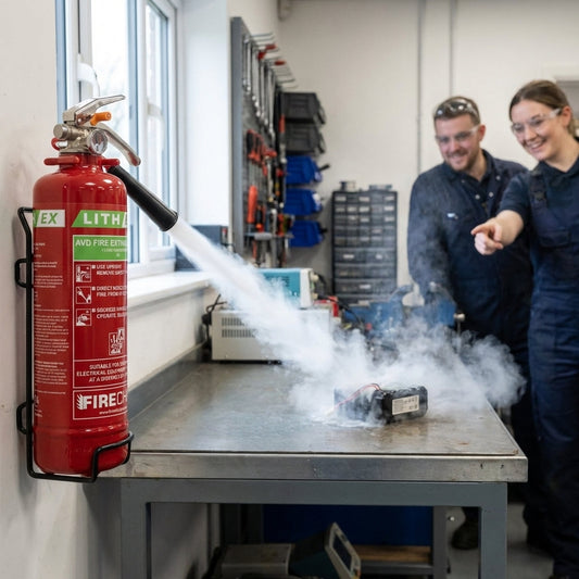 Lithium Battery Fire Extinguisher – 1 Litre – Effective on Li-ion Fires – Indoor Use