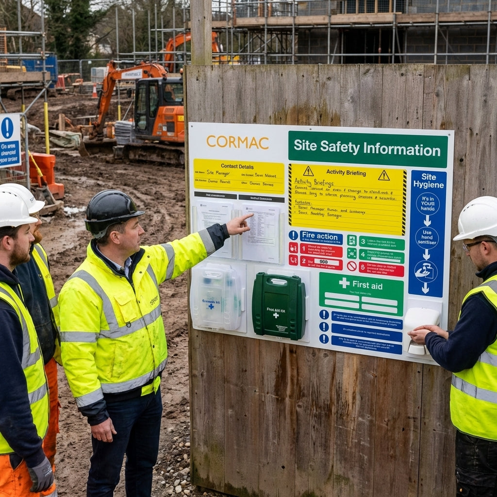 Site Safety Board – 1060mm x 1230mm – Durable Plastic – Construction & Industrial Use