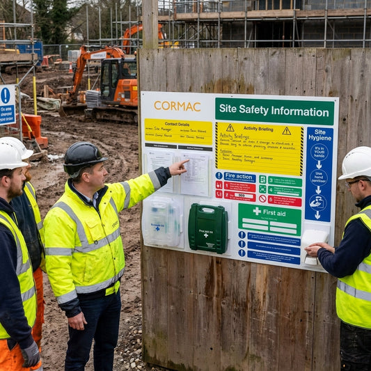 Site Safety Board – 1060mm x 1230mm – Durable Plastic – Construction & Industrial Use