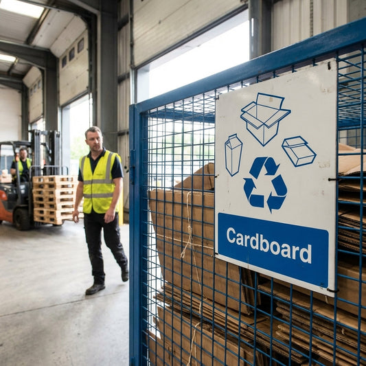 Cardboard Recycling Sign – Durable Material – Indoor/Outdoor Use