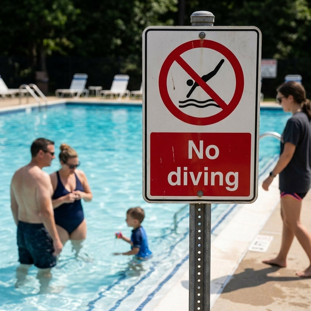 No Diving Safety Sign – 1mm Rigid Plastic – Indoor/Outdoor Use