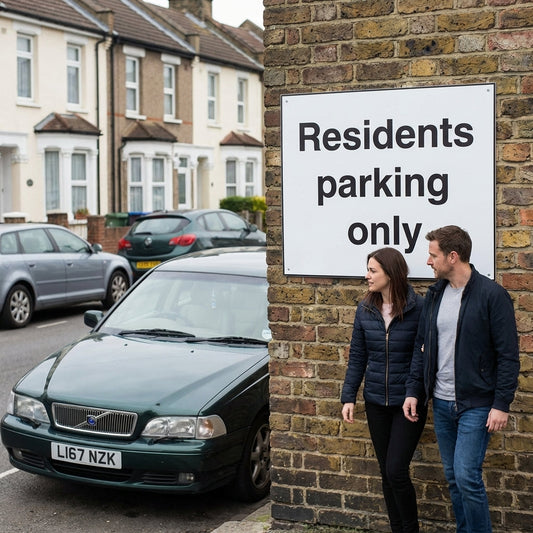 Residents Parking Only Sign – 400mm x 300mm – Rigid Plastic – Indoor/Outdoor Use