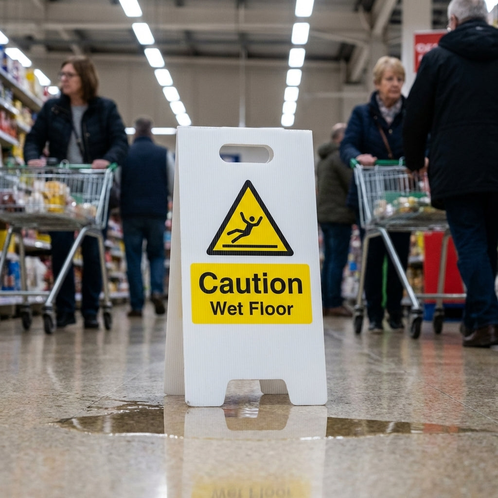 Caution Wet Floor Sign – 300mm x 600mm – Fluted Polypropylene – Indoor/Outdoor Use
