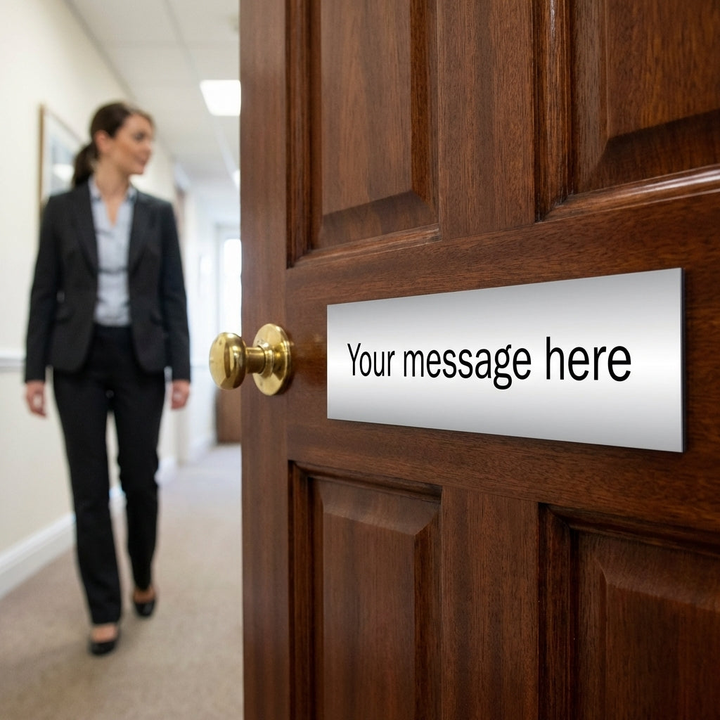 Custom Design Signs – Brass or Aluminium Effect – 2-Ply PVC – Indoor & Outdoor Use