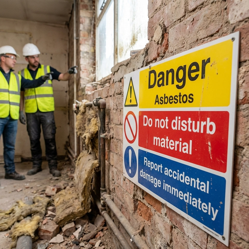 Danger Asbestos Sign – 1mm Rigid Plastic & Vinyl – Indoor/Outdoor Use