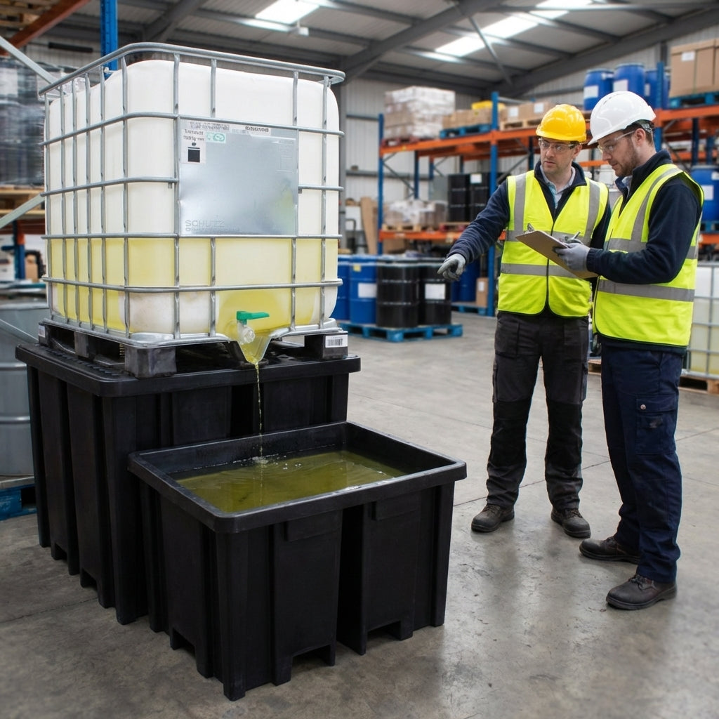Recycled IBC Spill Pallet – 1330 x 1230 x 1085 – Polyethylene – Industrial Use