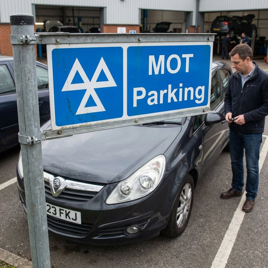 MOT Parking Signs – 600mm x 200mm – Rigid Plastic – Indoor/Outdoor Use