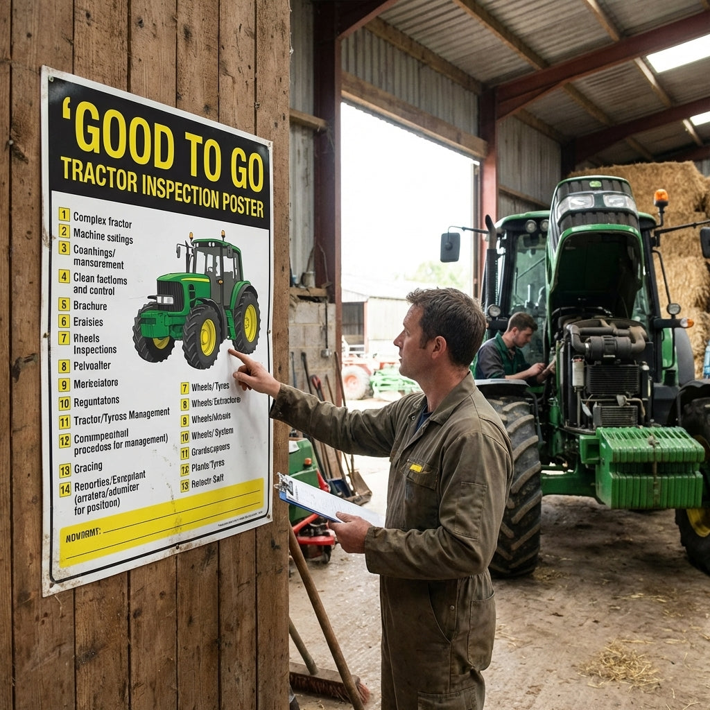 Tractor Inspection Poster – Good To Go Tractor – 420mm x 594mm – Synthetic Paper – Indoor & Outdoor Use