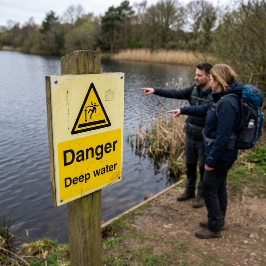 Danger Deep Water Safety Signs – 1mm Rigid Plastic – Indoor/Outdoor Use