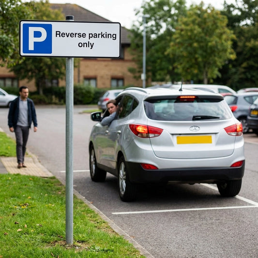 Reverse Parking Only Verge Sign – 450mm x 150mm – 2mm Aluminium – Outdoor Use