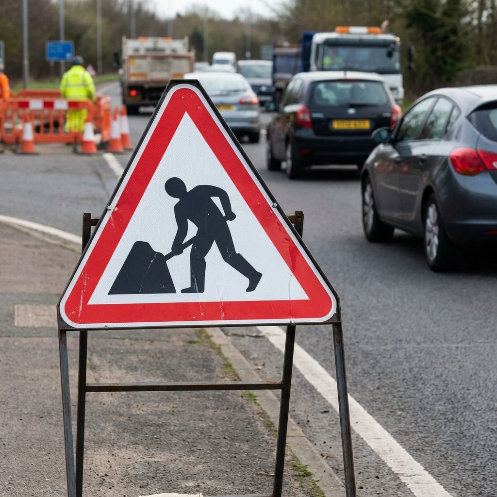Reflective Temporary Road Traffic Signs – Class RA1 – Durable Zintec Plate – Road Works