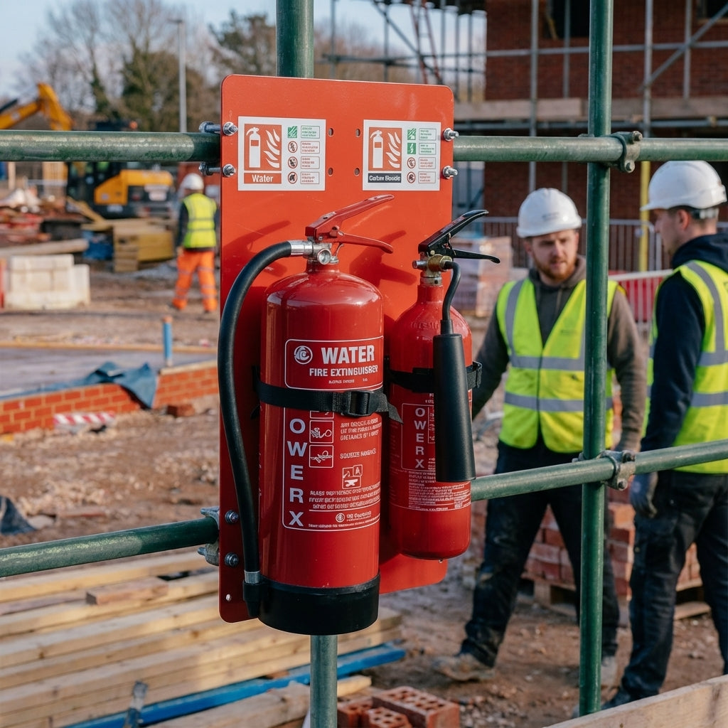Double Scaffold Fire Extinguisher Board Bundles – Secure Mounting – Industrial Use