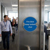 Fire Door Keep Locked Shut Signs – 76mm Diameter – Brushed Aluminium, Brass, Stainless Steel – Commercial Use
