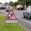 Fold-Up Road Sign – 600mm/750mm – Reinforced PVC – Road Works