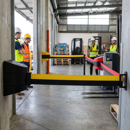 Wall Mounted Retractable Barriers – 4.6m – Industrial Use