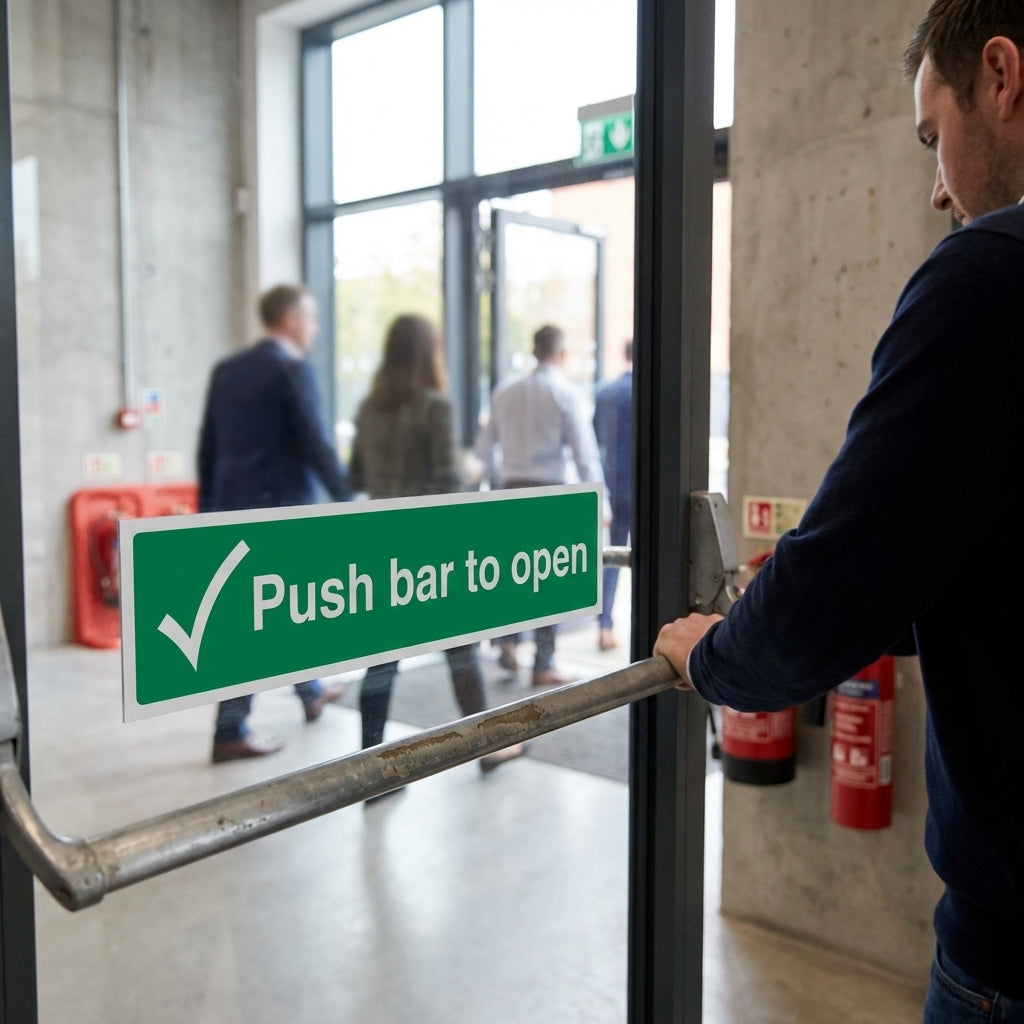 Push Bar to Open Sign – Green – Indoor/Outdoor Use