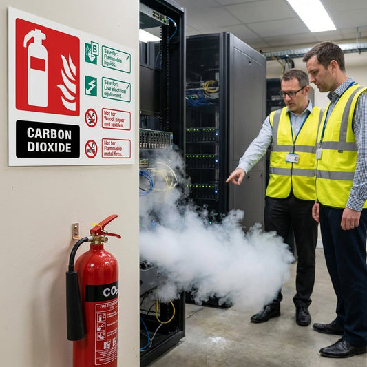 CO2 Fire Extinguisher Identification Signs – Landscape – Durable – Safety Compliance