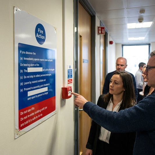 Fire Safety Action Notice – Standard – Emergency Instructions – Indoor Use