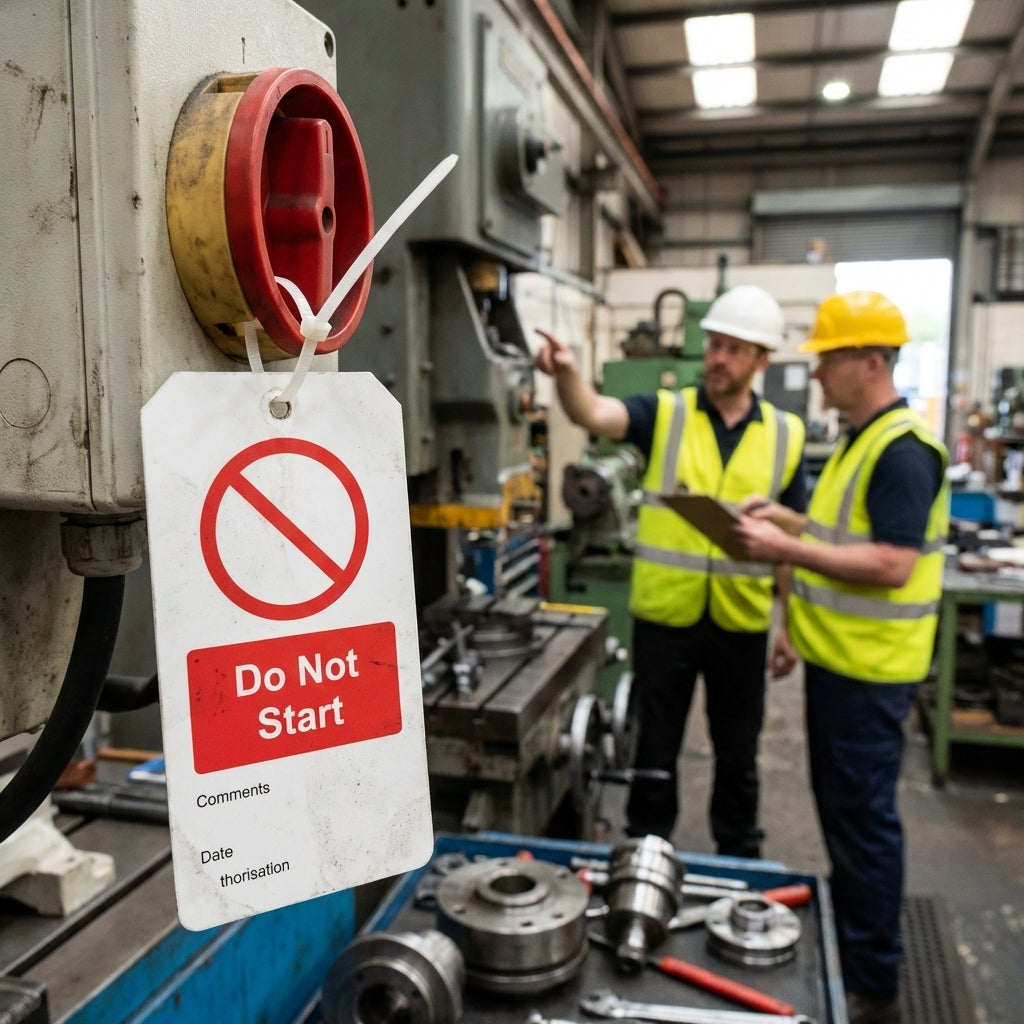 Do Not Start Double Sided Safety Tag (Pack of 10) – 80mm x 150mm – Matt PVC – Industrial Use