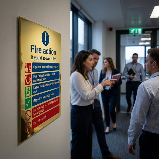 Fire Action Notice – Automatic Fire Brigade Call – Indoor Safety Sign