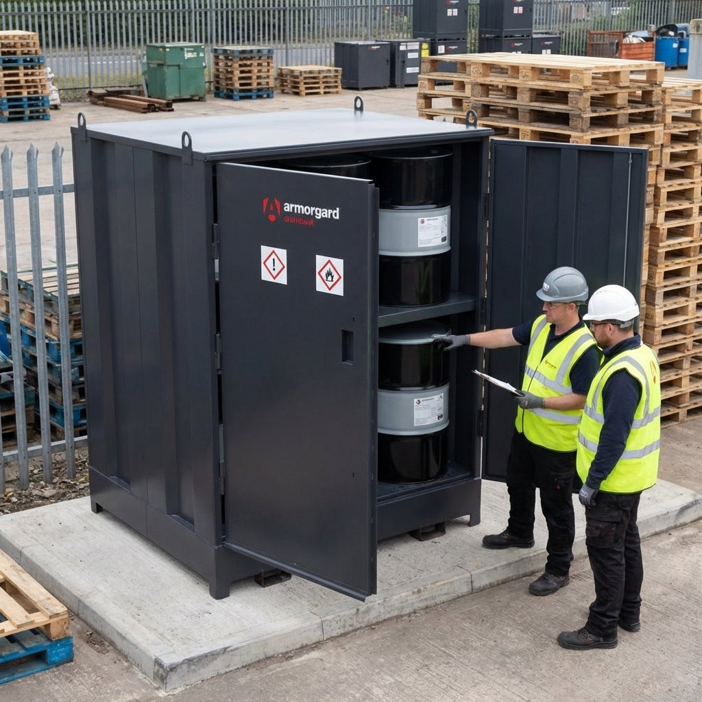 Industrial Drum Storage Unit – 1405mm x 1420mm x 2195mm – Heavy Duty Steel – COSHH Compliant