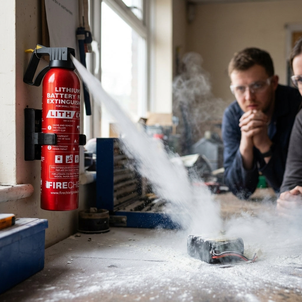 Lithium-Ion Battery Fire Extinguisher – 500ml – Portable – Indoor & Outdoor