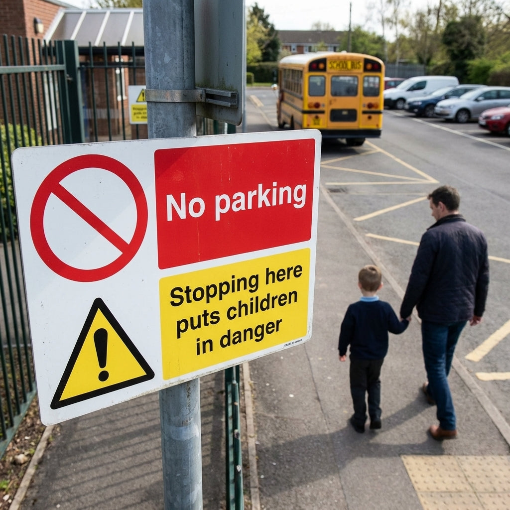 No Parking Safety Sign – 600mm x 450mm – Rigid Plastic – Indoor/Outdoor Use