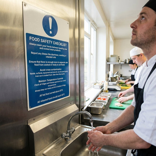 Food Safety Checklist Signs – 1mm Rigid Plastic – Indoor/Outdoor Use
